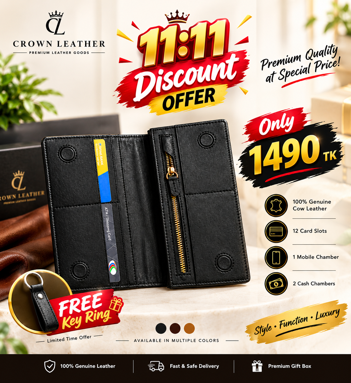 Crown Leather 11_11 Wallet Offer