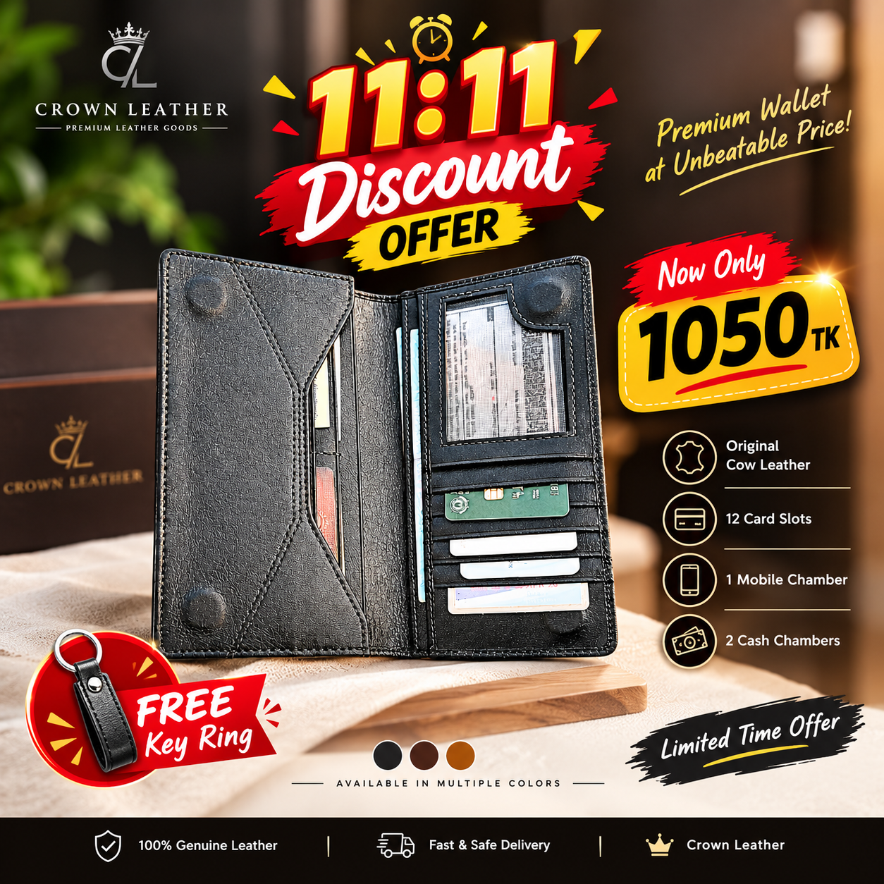 Crown Leather 11_11 Wallet Sale